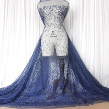 Mesh Lace Embroidered Fabric Tulle for Wedding Dress Curtain DIY Sheer Fairy Sew