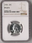 1956  -  WASHINGTON  QUARTER  -  NGC  PF 67 ( STAR )
