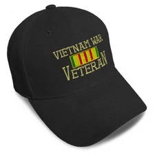 Baseball Cap Vietnam Veteran War A Embroidery Dad Hats for Men & Women 1 Size