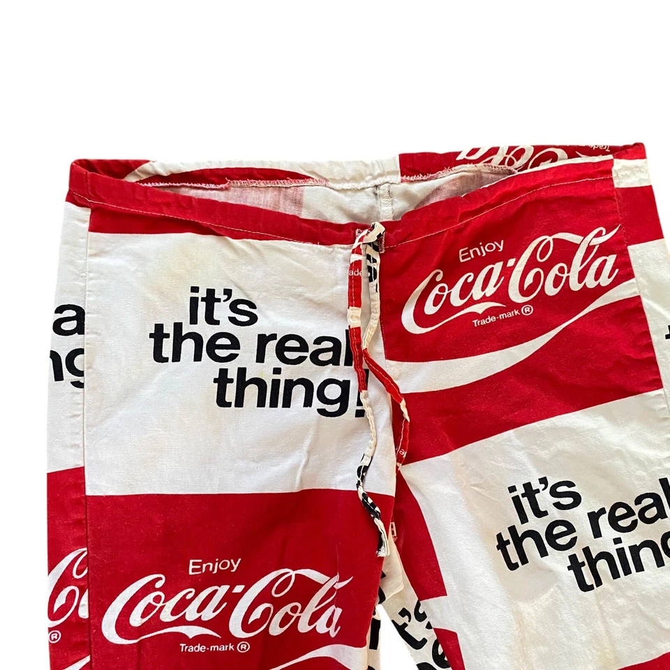 Pantalones de playa con cordón inferior Coca-Cola Bell de colección de los años 70 y sombrero a juego Foto 4 de 4