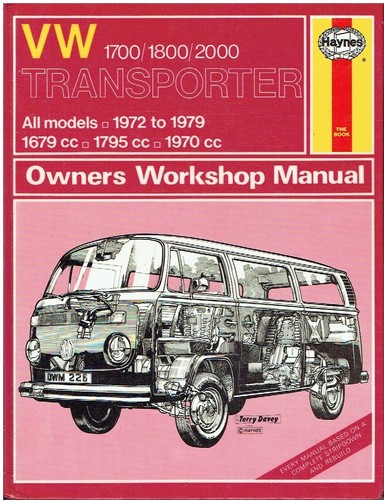 VW TRANSPORTER T2 BAY WINDOW 1700 1800 2000 1972-79 WORKSHOP MANUAL *VGC H.BACK* - 第 1/1 張圖片