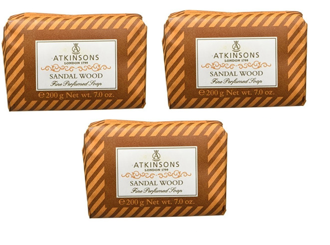3 pz ATKINSONS sandal wood sapone solido 200 grammi