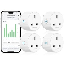 EIGHTREE Smart Plugs with Energy Monitoring, WiFi Sockets 4 Pack, white