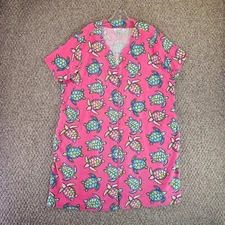 Rene Rofe Sleepwear House Robe Womens 2X Turtles Short Sleeve Full Zip