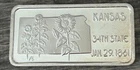 VINTAGE HAMILTON MINT FINE SILVER ART BAR - KANSAS 34TH STATE  #2875