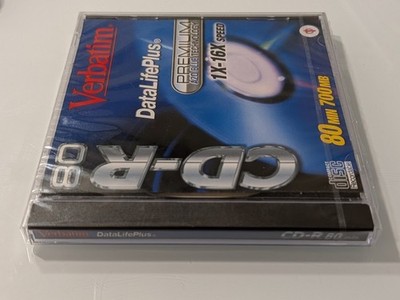 Brand New Verbatim Data Life Plus Super AZO Blue CD-R 80 Min 700