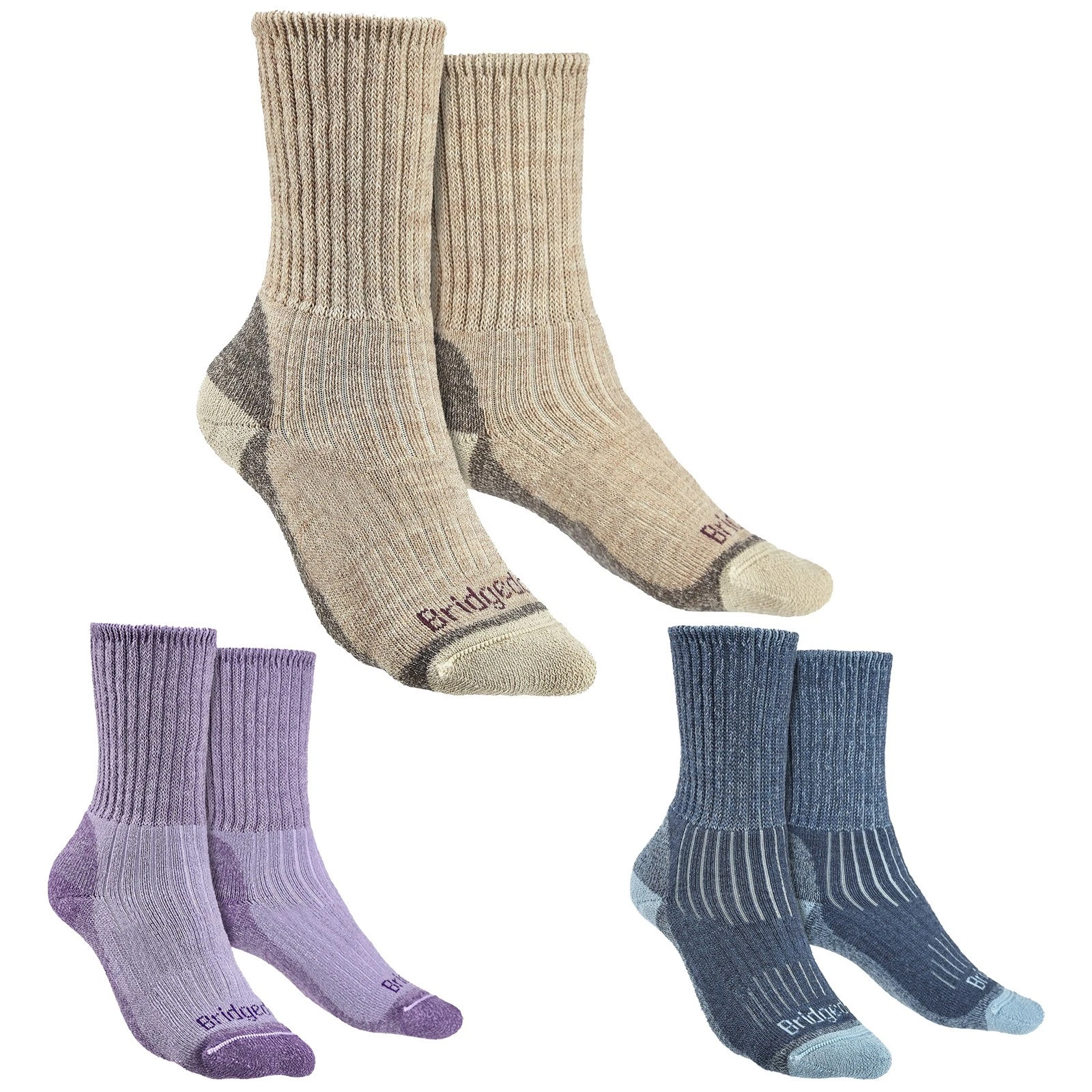 Bridgedale - Womens Hiking Outdoor Midweight Merino Wool Cushioned Boot Socks