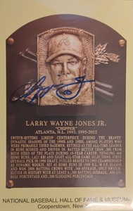 Chipper Jones Signed Gold HOF Plaque Card Autograph With Induction Stamp