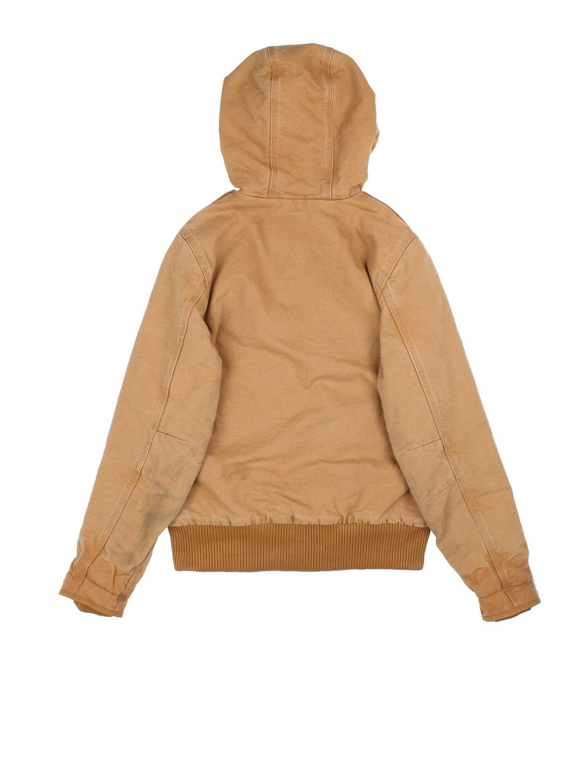 Carhartt Active Jacket Hooded Tan Pockets Logo Patch Womens Vintage Size XS image 2