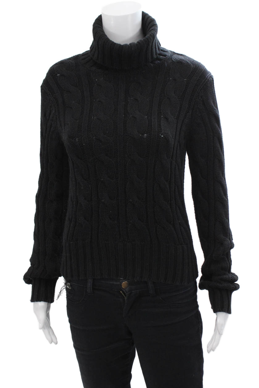 Ann Taylor Womens Cotton Long Sleeve Turtleneck Knit Sweater Black Size SFree Shipping in US $100+ Orders | $6.95 Orders Below