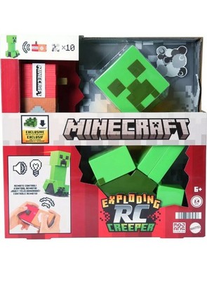 Mattel Minecraft Exploding RC Creeper * Lights & Sounds, 10 Explosion & DLC Code
