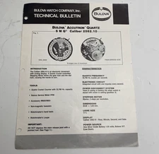 Technical Bulletin for Bulova Accutron S M Q Caliber 2562.10 Series Guide