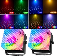 2Pcs Disco Lights Party Light Stage Light 7Colors Sound Activated KTV Club Light