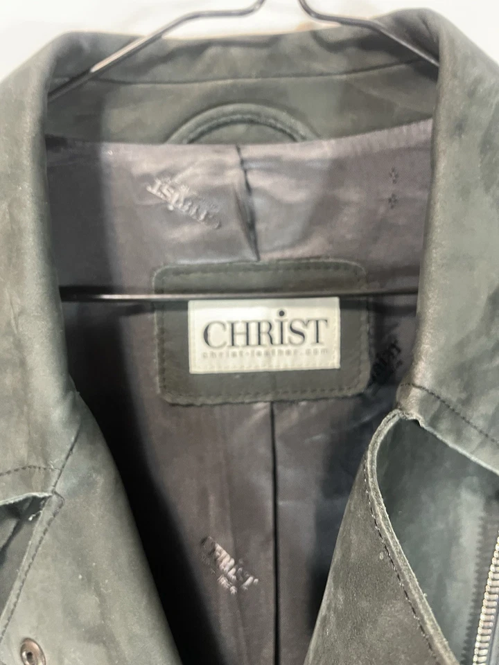 Chaqueta de cuero Werner Crist para hombre talla 40 gris gamuza Foto 4 de 4