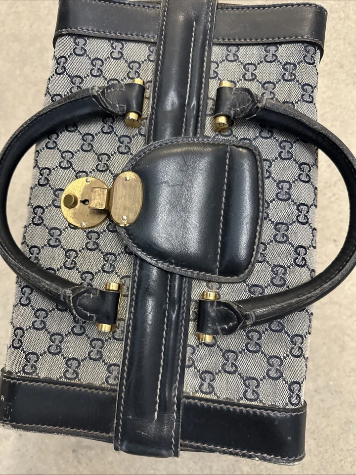 Винтажный Gucci traincase темно-багаж монограмма - Изображение 4 из 4