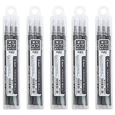 Pilot FriXion Ballpoint Pen Refills, 0.7mm, Black, LFBKRF30F3B, 3 Pieces x 5 Pac