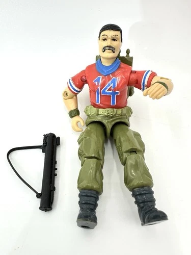 Vintage 1985 GI Joe Bazooka V1 3.75” Action Figure Backpack & Broke Gun