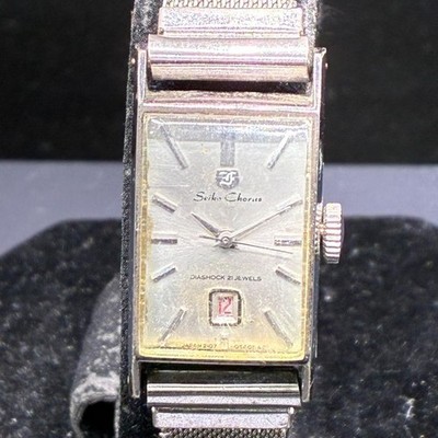 Seiko Chronos Handaufzug Damenuhr 17x31mm silbernes Zifferblatt