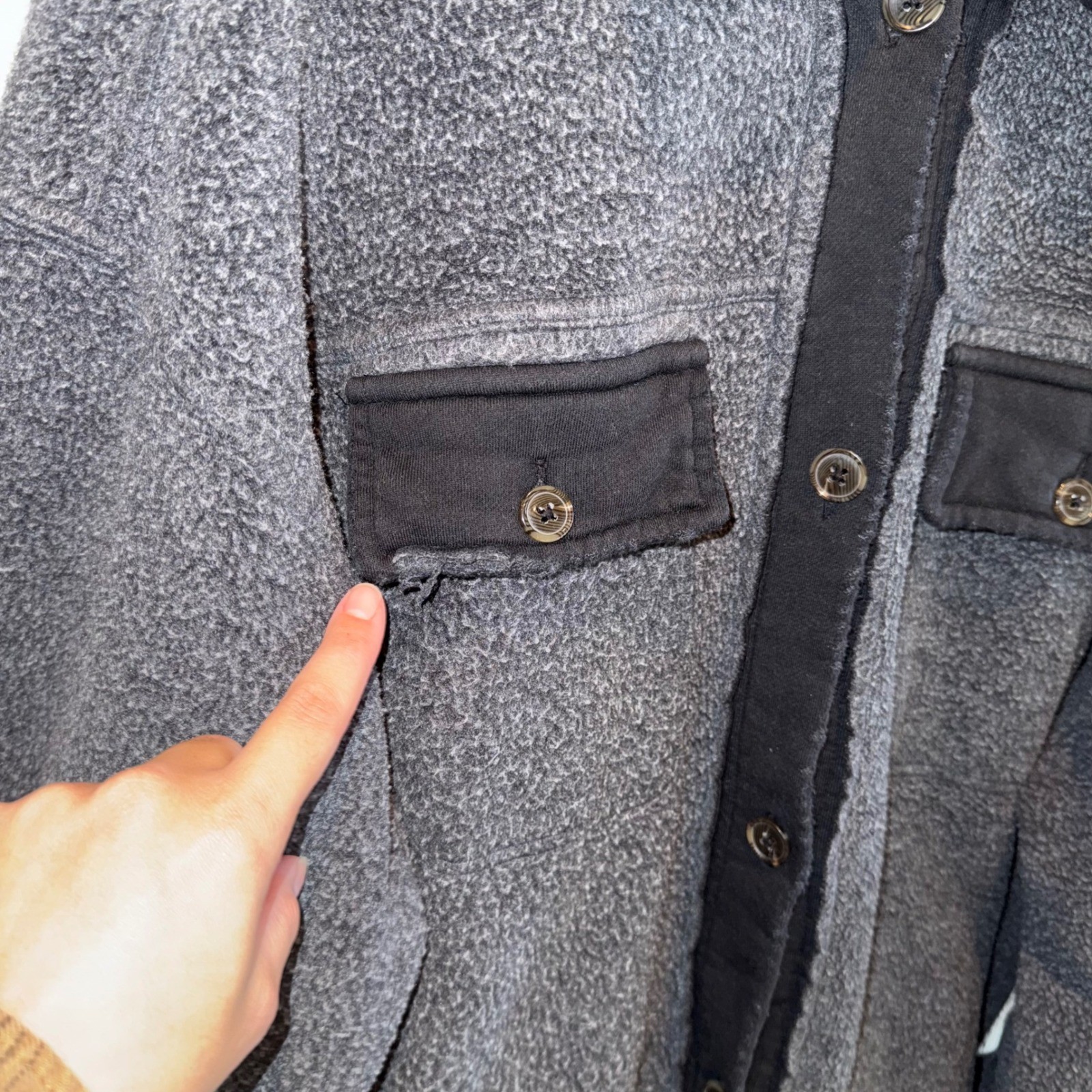 Free People Ruby Jacket Gray Button Front Utility… - image 5