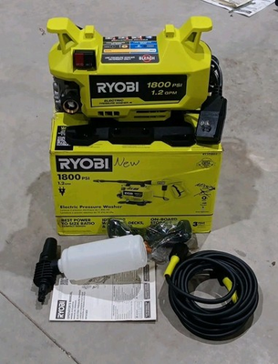 #ad RYOBI 1800 PSI 1.2 GPM Corded Electric Pressure Washer Cold Water # RY141803 $79.99