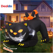 6 FT Halloween Inflatable Black Cat LED Light Up Yard Decoration Outdoor