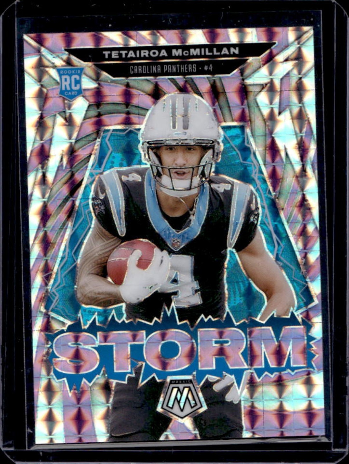 2025 Mosaic Tetairoa McMillan Storm RC Purple Rookie #3/49 Panthers