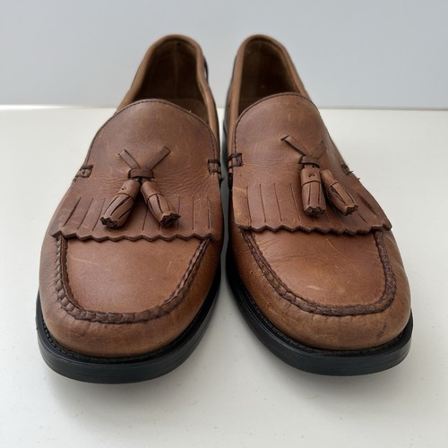 WEEJUNS Bass Womens MARIETTA II Brown Leather Tassels Kiltie Loafer Shoes Sz 11M - Picture 3 of 10