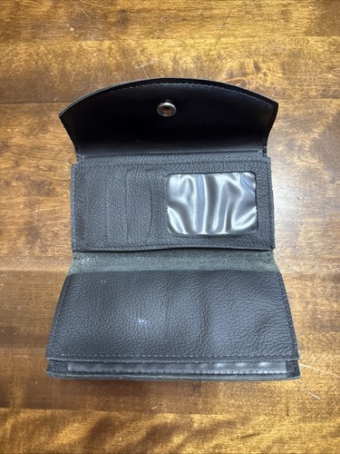 Harley Davidson Leather Card Holder Check Book Wallet Black Leather - Picture 4 of 5
