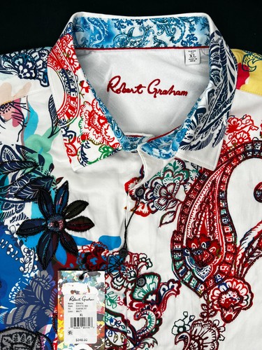 Robert Graham BRANCA Paisley Embroidered XL $348 NWT Classic Fit X-Large - Picture 2 of 11