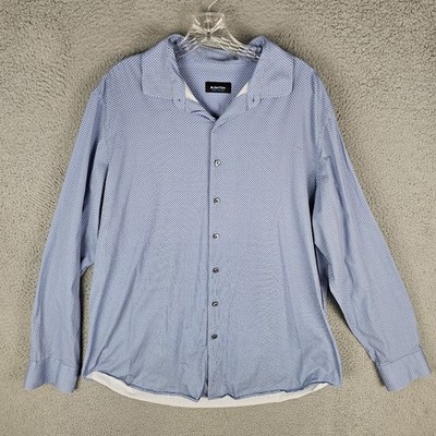 Bugatchi Shirt Mens XL Geo Print Stretch OoohCotton Tech Button-Up PF9854K83