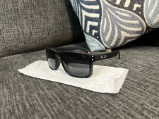 Oakley Holbrook Polarized OO9102-U2  Matte Black Frame W/ White Logo Sunglasses