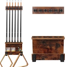 Pool Stick Holder Wall Mount, Pool Cue Set Holder for 6 Cues Sticks Storage Pool