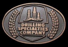 OI12182 GREAT 1970s  DRILLING SPECIALTIES COMPANY  SOLID BRASS OILFIELD BUCKLE