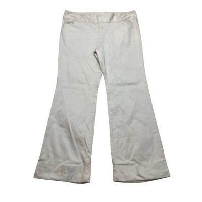 Old Navy Pants Womens 12 Short Beige Low Waist Stretch Wide Leg Khakis