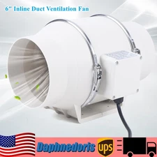 6" Inline Duct Fan 540 CFM Ventilation Exhaust Blower Fans Quiet for Ducting 75W