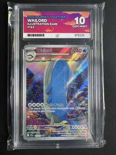 2025 Pokemon Journey Together #162 Wailord Illustration Rare ACE 10 GEM MINT