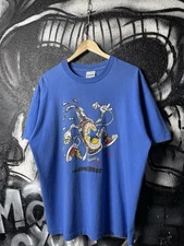 Screen Stars By Fruit Of The Loom Vintage New Castle Blue Cotton T-Shirt Size XL