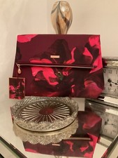 Ted Baker Weekend Travel Toiletries Large Wash Bag Burgundy Floral New