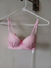 SHEIN Padded Push Up Bra S Underwire Pink Cheetah convertible straps Strapless 