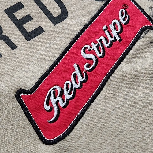 Red Stripe Lager Beer T-Shirt Jamaica Print Beige Men's 2XL Rasta Breweriana - Picture 5 of 6