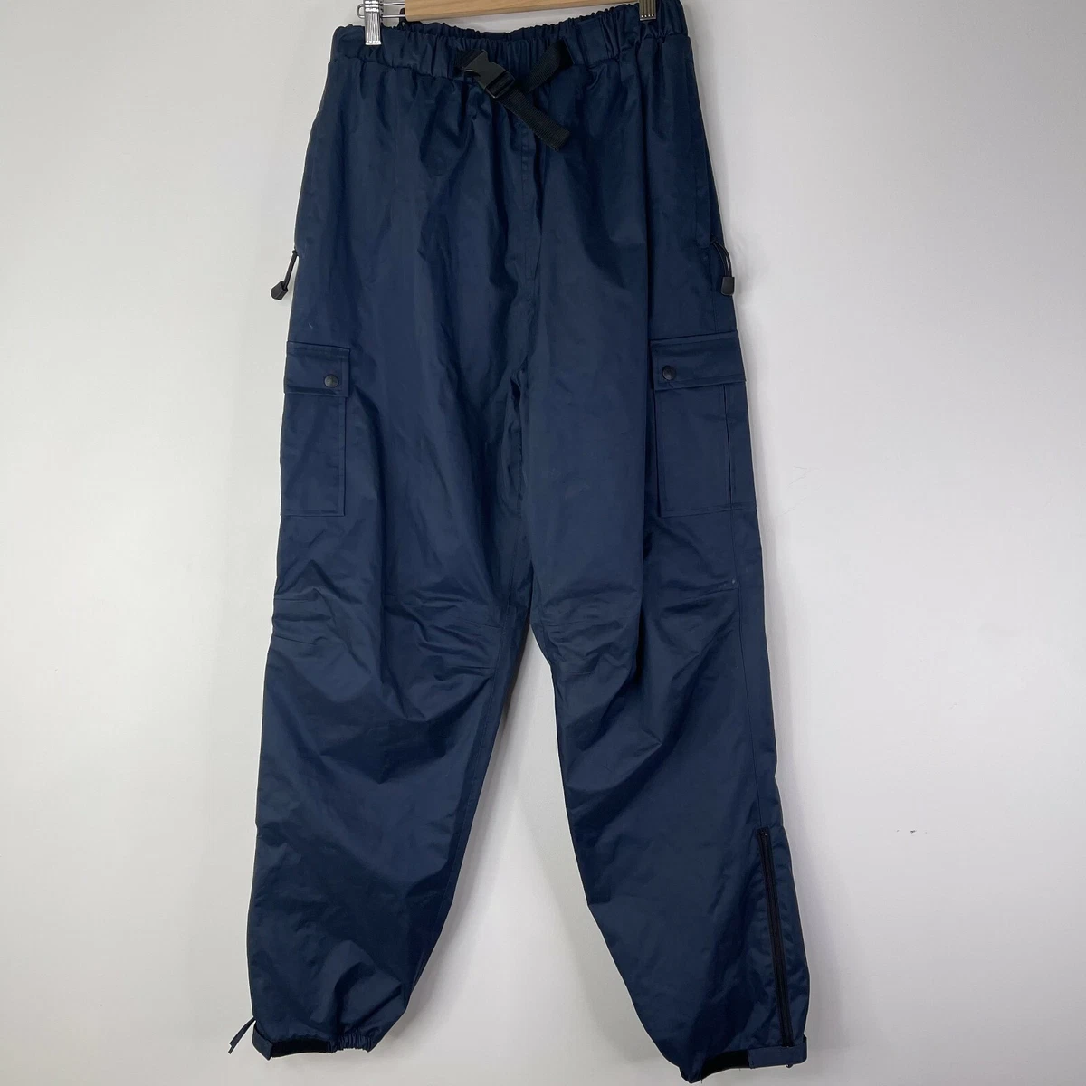 WETSKINS Men Rain Navy Coverall Pants Lined Fishing Hunting Size XXL