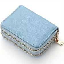Luxury Premium PU Leather Wallet Zipper Closure Stylish Coin Purse Men Gift