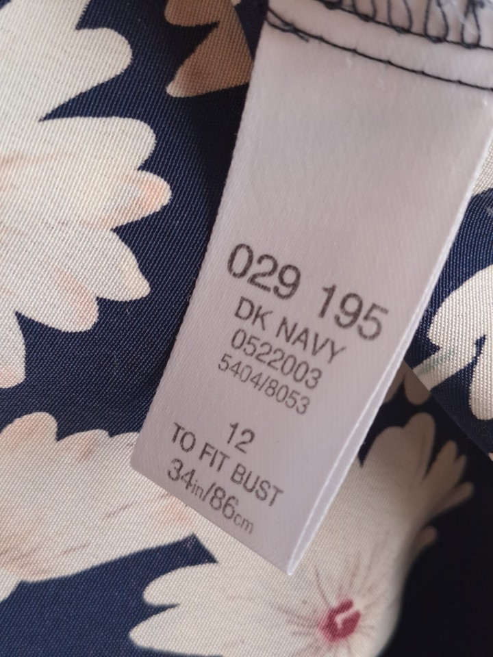 Womens Blouse Size 12 Navy Mix Floral Button Up (EL11) eBay