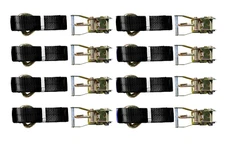 Pack of 8 Lasso Wheel Axle Strap Tow Truck Tie Down Ratchet J Finger Hook Tire