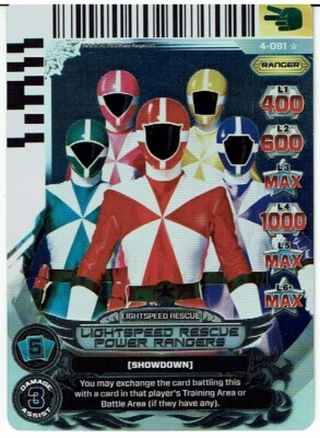 POWER RANGERS LEGENDS UNITE SUPER RARE HOLOFOIL 4-081 LIGHTSPEED RESCUE RANGERS