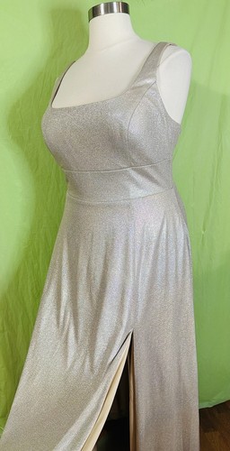 JULES & CLEO Plus Size 20 Metallic Gold A-Line Floor Length Prom Gown Dress NWT - Picture 7 of 19