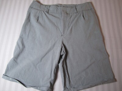 Emporio Armani Women's Short Stretch Pleated Front 4 Pockets Striped Medium