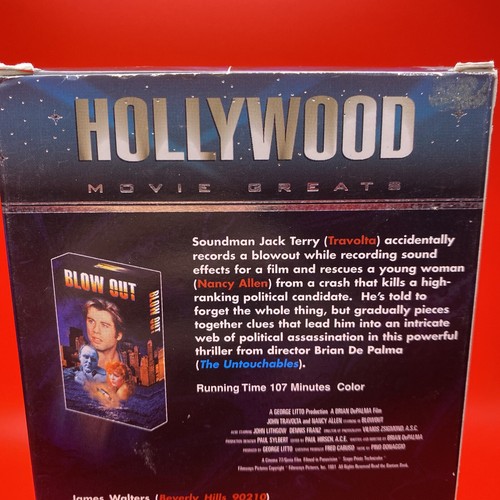 VHS John Travolta Shout & Blow Out Hollywood Movie Greats Double Pack Rare - Picture 6 of 12