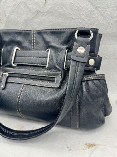 Borsa tote vintage Wilson’s in pelle nera con accenti argento stampa ghepardo BELLA - Foto 3 di 23