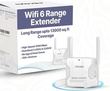 2025 AX1500 Wifi 6 Extender Signal Booster – 13,000 Sq.Ft Coverage, Dual-Band